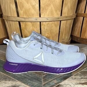 Reebok Flashfilm 2.0 Silver Purple Gray Running Shoes US Big Girls Size 7